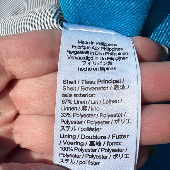 J. Crew NWT Parke Blazer, Sz 16, Bright Blue Stretch Linen, $130 retail - Picture 9 of 9